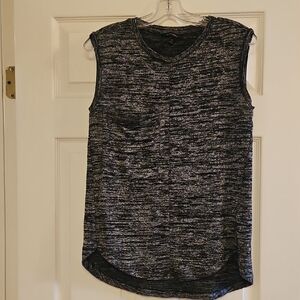 Banana Republic Black and Gray Heathered Sleeveless Tank